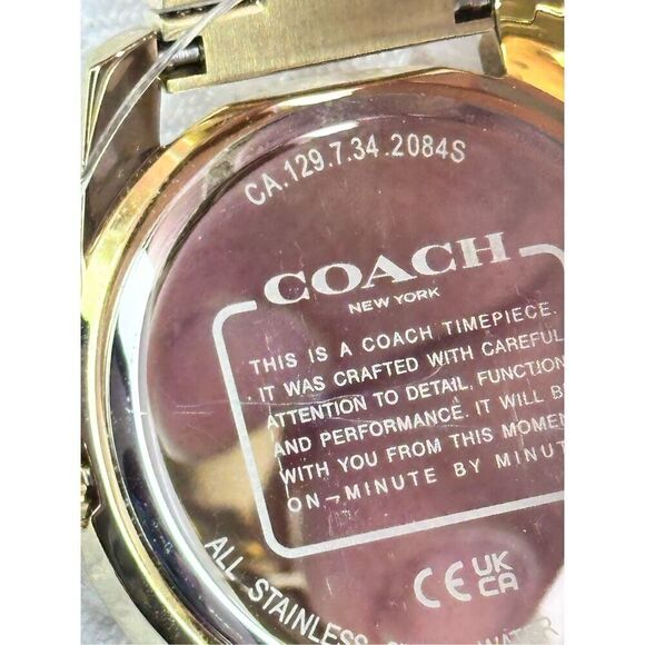 Silver Coach Designer Luxury Watch 17cm Band 38mm Face Diamonds A787